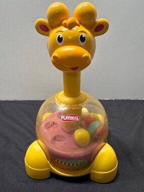 Playskool  Poppin' Park Giraffalaff Yellow Tumble Top Toy Pop Swirls Motor Skill